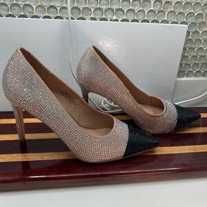 Women's Rouge Helium Two Toned Diamond Sparkle High Heels Size 8